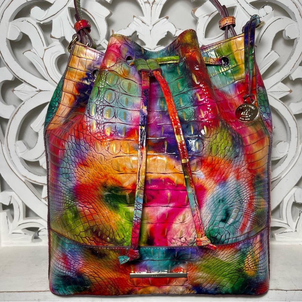 SOLD Brahmin Marlowe Bucket Bag Fallstruck Melbourne Leather - Picture 9 of 9